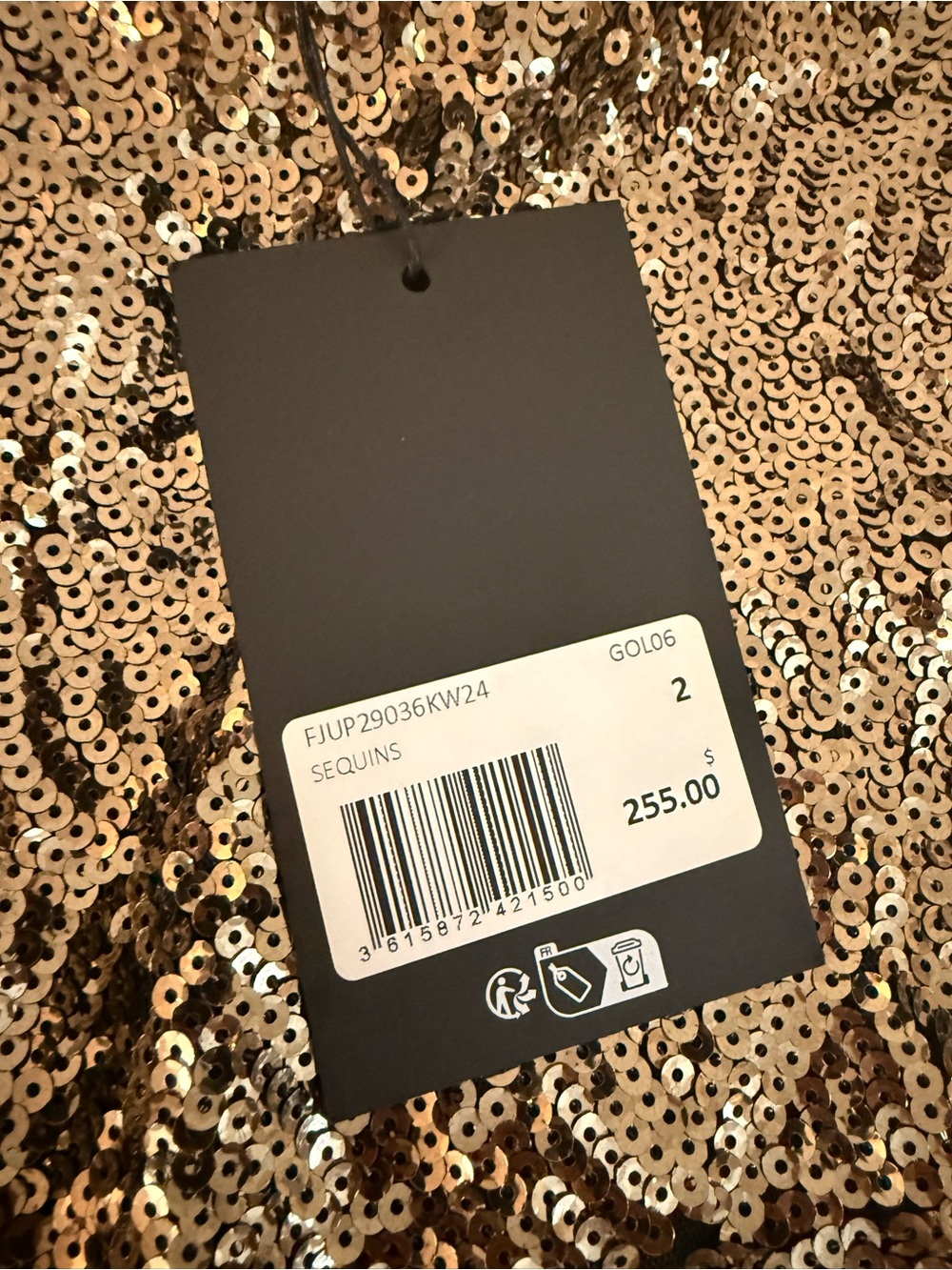 The Kooples Gold Sequin Mini Skirt